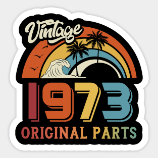 1973 vintage retro t shirt design Sticker